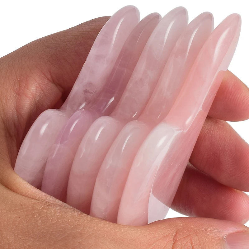 Face Jade Massager Scraper Natural Rose Quartz Gua Sha Scratch Acupuntura Point for Foot Back Head Neck Massage Stone Therapy