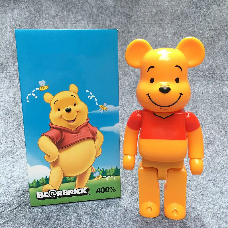 

400% 28cm BE@RBRIC Cos Yellow Bear Toy Joint Movable PVC Action Figure Gloomy Bear Collectible Model Toy H116