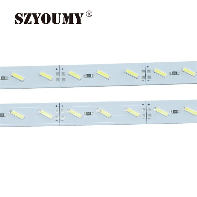 Szyoumy SMD 7020 светодиодный свет бар не водонепроницаемый 7020 SMD 72 светодиодный s/M светодиодный Жесткий полосы DC 12 В 7020 светодиодный трубки Жесткая светодиодная лента