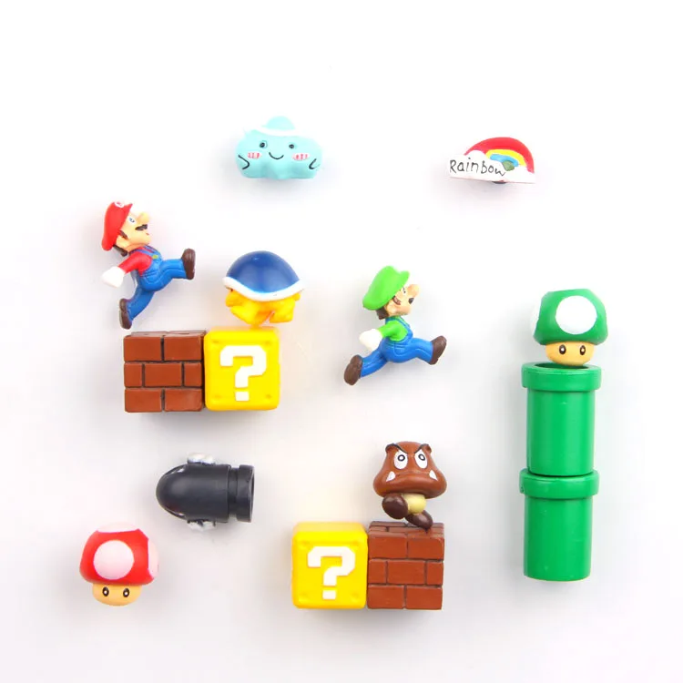

1Set Resin Cartoon Super Mario Fridge Magnets Whiteboard Sticker For Kids Message Holder Home Decoration Refrigerator Magnet
