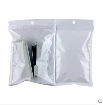 

18*26cm White/Clear Valve Resealable Zipper Plastic Retail Packaging Poly Bag, Ziplock Zip Lock Bag Retail Storage W/ Hang Hole