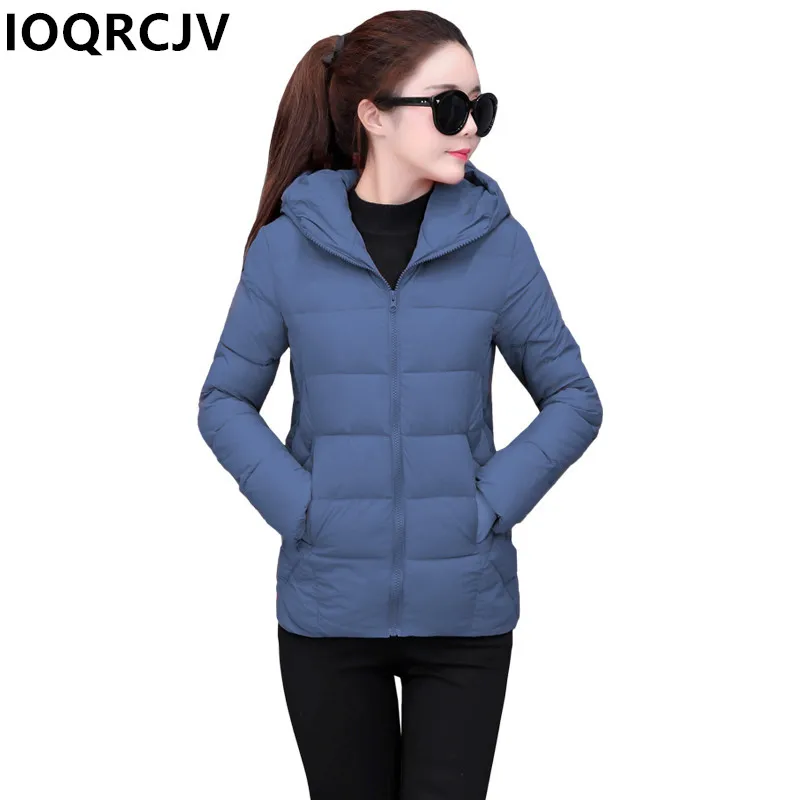 

Куртка Женская Стеганая осенне-зимняя, однотонная, с капюшоном, R925, 2019