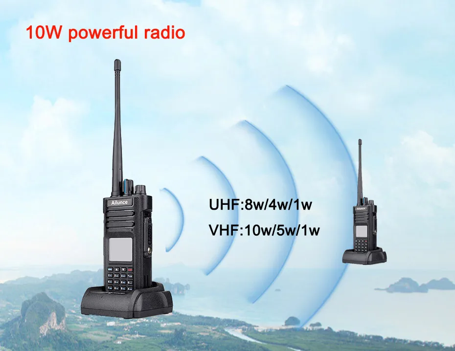 2 шт. Retevis DMR Ailunce HD1 Цифровой Walkie Talkie 10 Вт (gps опционально) IP67 Водонепроницаемый УКВ Dual Band Любительское Amateur Radio + кабель