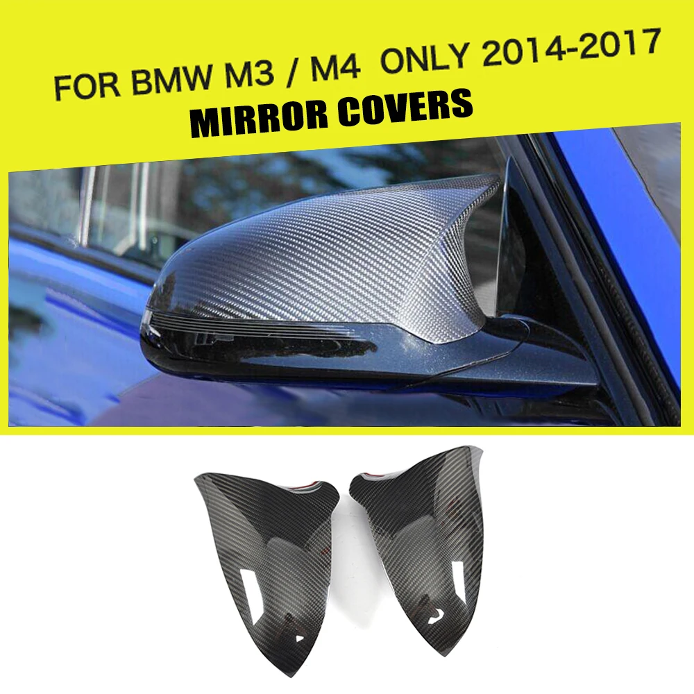 

Add On Style Car Rear Review Mirror Cover Caps Sticker Dry Carbon Fiber for BMW F80 M3 F82 F83 M4 Only 2014 - 2018