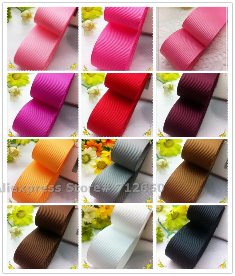 

1'' (25mm) Solid Grosgrain Ribbon double face Tape Hairbow garment bag shoe accessory gift wrap bakery pack material 10 yards