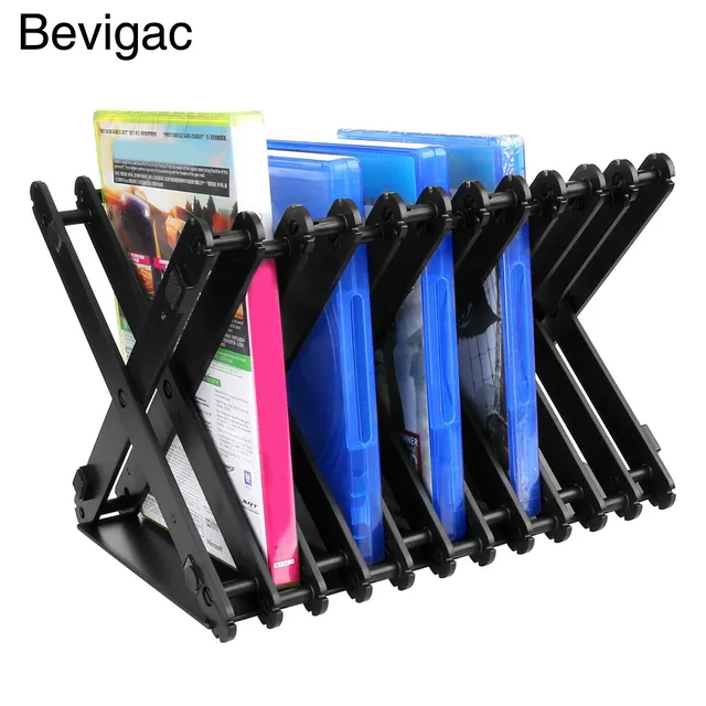 Special Price Bevigac Folding Disc Holder Bracket Stand Holder Organizer Game CD DVD Storage Rack for Play Station PS4 Pro Xbox one 360 Video