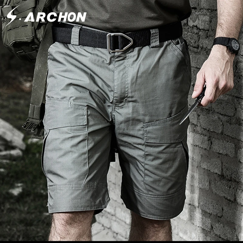 Preise S. ARCHON UNS Sommer Wasserdichte Military Lose Baumwolle Shorts Männer Casual Tactical Cargo Atmungsaktive Shorts Elastische Taille Armee Shorts