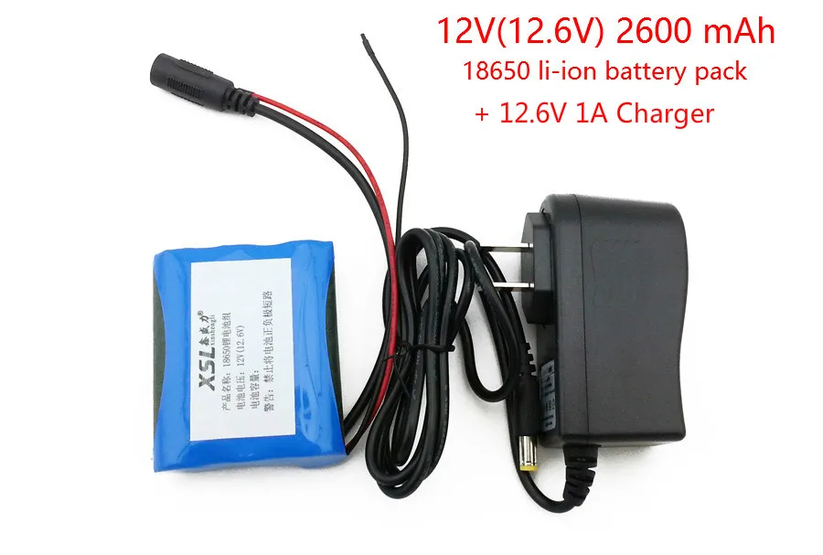 12V 2600mAh Li Ion Rechargeable 18650 Battery Pack for CCTV Camcorders
