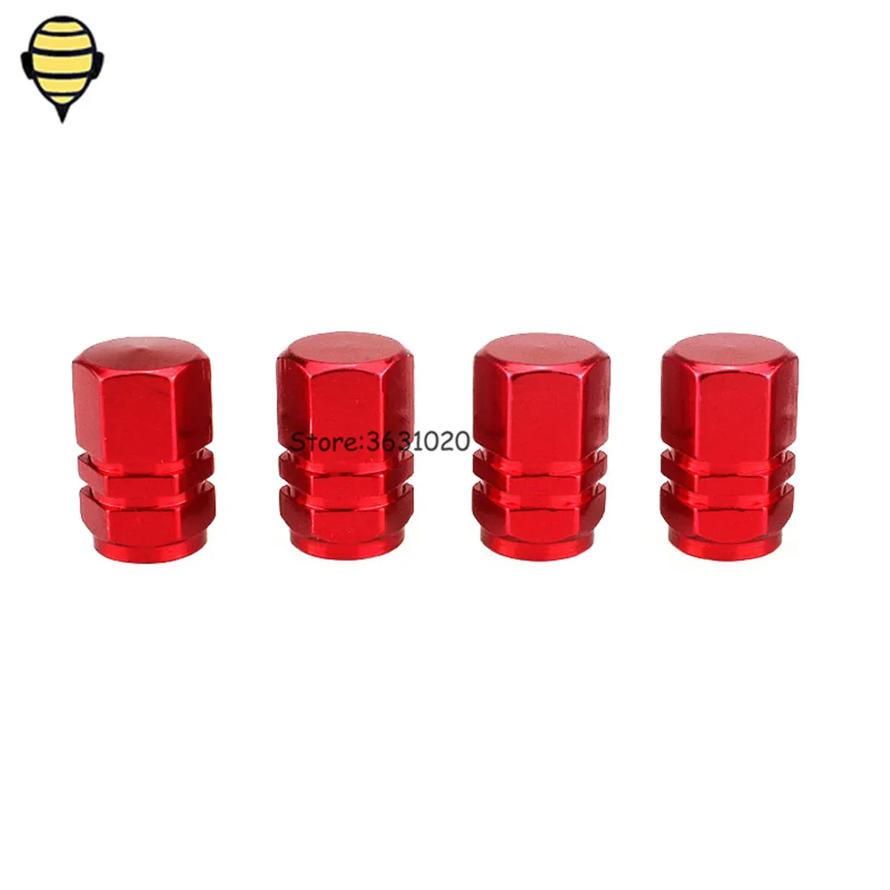 Red Aluminum Alloy Valve Stem Caps Rim Sticker Car Styling For Dodge