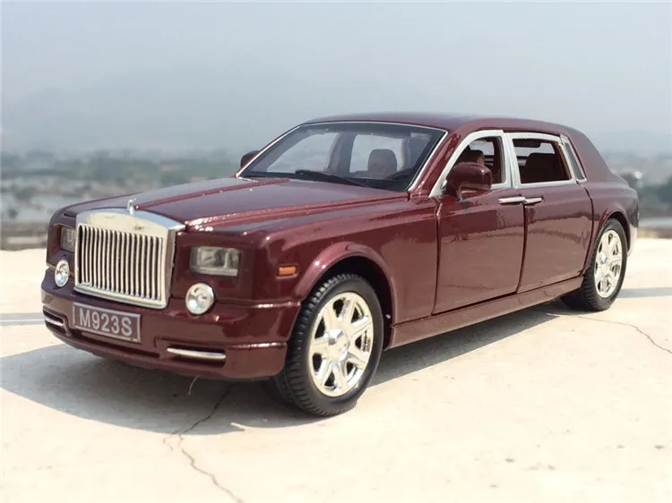 Высокая имитация 1:24 Rolls Royce Phantom удлиненные Cohes Литой Сплав Автомобильный режим с шестью дверями для детей подарочная коллекция игрушек - Цвет: Красный