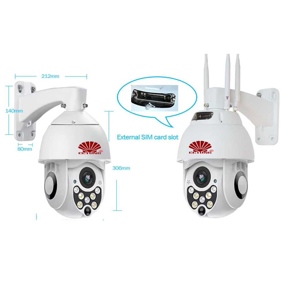 4G Mobile 1080P Mini Smart Speed Dome IP Camera with Day & Night Full Color 4x Digital Zoom Cloud Recording Free APP Waterproof