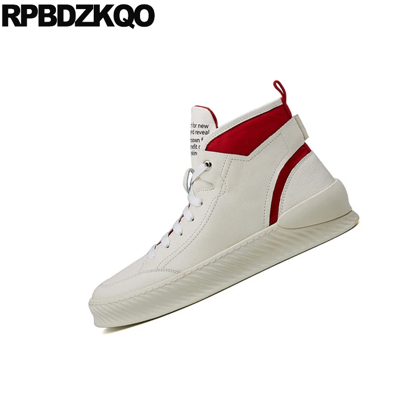 Cuero Genuino Pista Deporte Hip Marcas Italiano Hop Zapatillas Creepers Europeo Zapatos Estilo Calle Hombre La Para Skate rojo De Invierno Azul Alta 6qtAEx