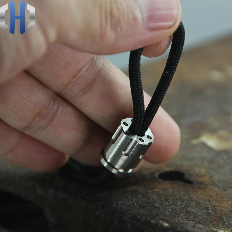 DIY Titanium Alloy Knife Beads Paracord Umbrella Rope Outdoor EDC Bead  
