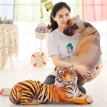 

3D Dimensional simulation prone tiger /dog plush toy large 50cm soft throw pillow,cushion birthday present