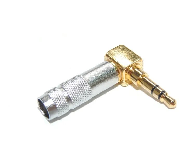 

2PCS Gold Plated 3.5mm Stereo 3 Pole Male Plug Angled 90 Degree Audio Connector Solder