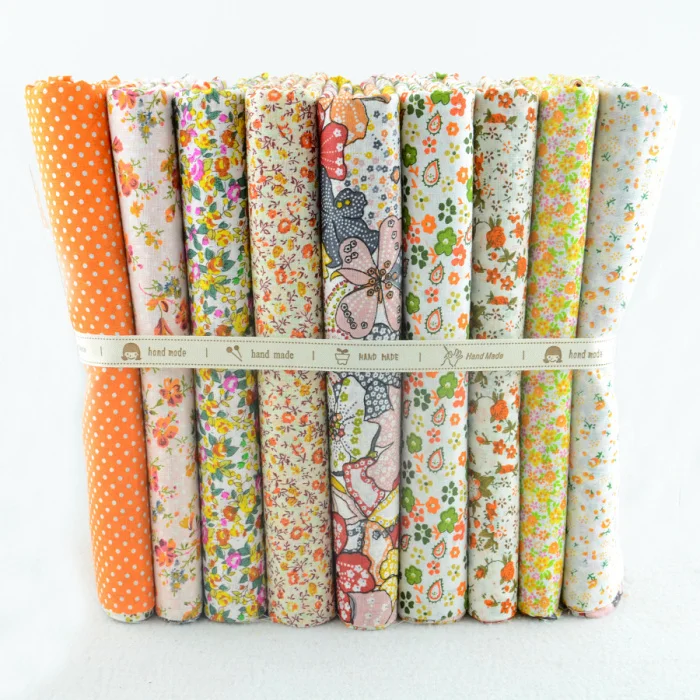 

Booksew Cotton Fabric 50cmx50cm 9 pieces"Floral Yellow" Fat Quarters Patchwork Fabric Scrapbooking Sewing Cloth W3B5-3
