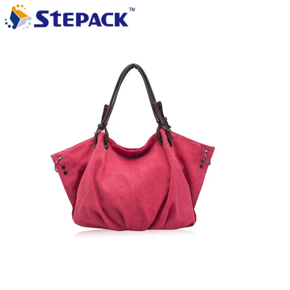 

2015 New Women Bag Canvas Handbags Large Capacity Seven Solid Colors Fashion Vintage Style Soft High Quality WBG058