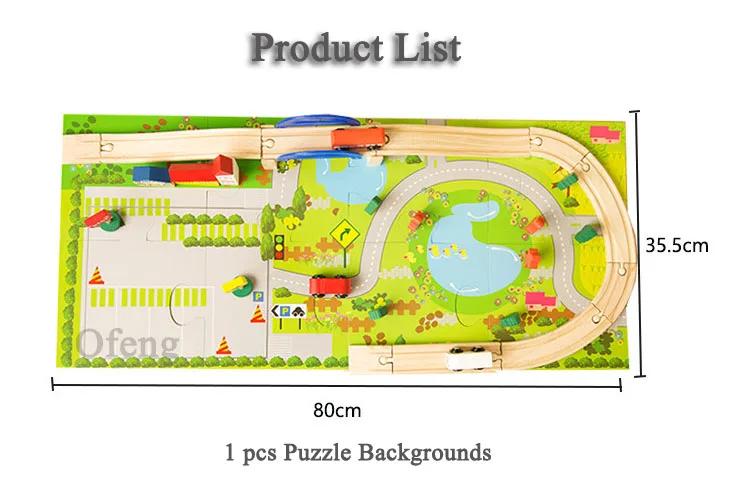 40 шт./компл. DIY деревянный городской поезд трек строительные блоки игрушки Детские сборные дорожные Diecasts и Игрушки транспортные средства