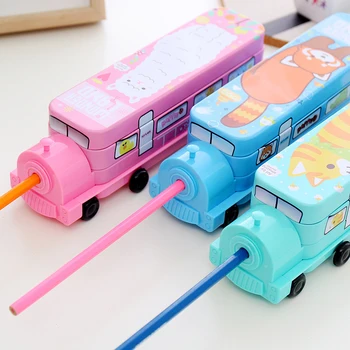 

Creative cute cartoon pencil case The train iron pencil box the student pencil box the beginning of term pen