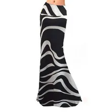 Лето, черная полоска, винтажная, с принтом, в пол, макси юбки, Женская прямая, тонкая, Русалка, рыбий хвост, Дамская длинная юбка
