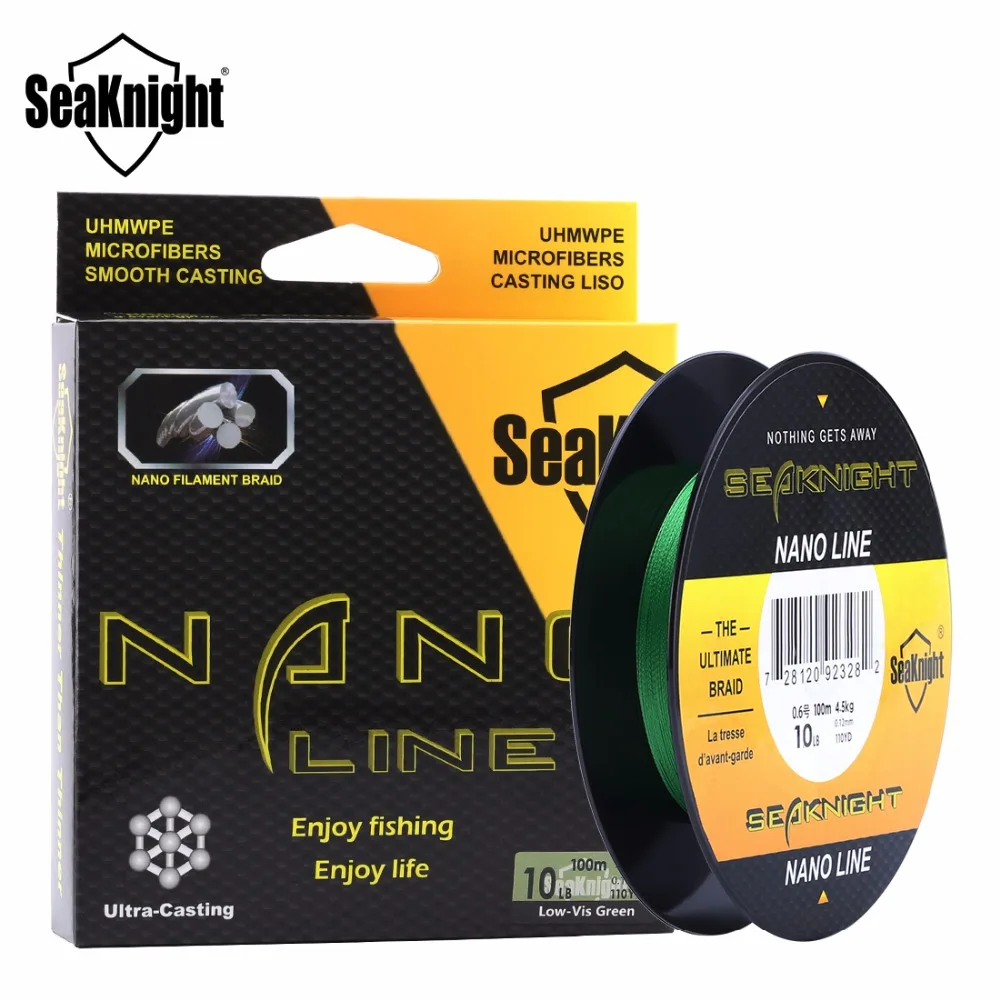 SeaKnight NANO 100M Braided Fishing Line 4 Strands Multifilament 4LB 6LB 8LB 10LB Carp Saltwater Freshwater | Спорт и развлечения