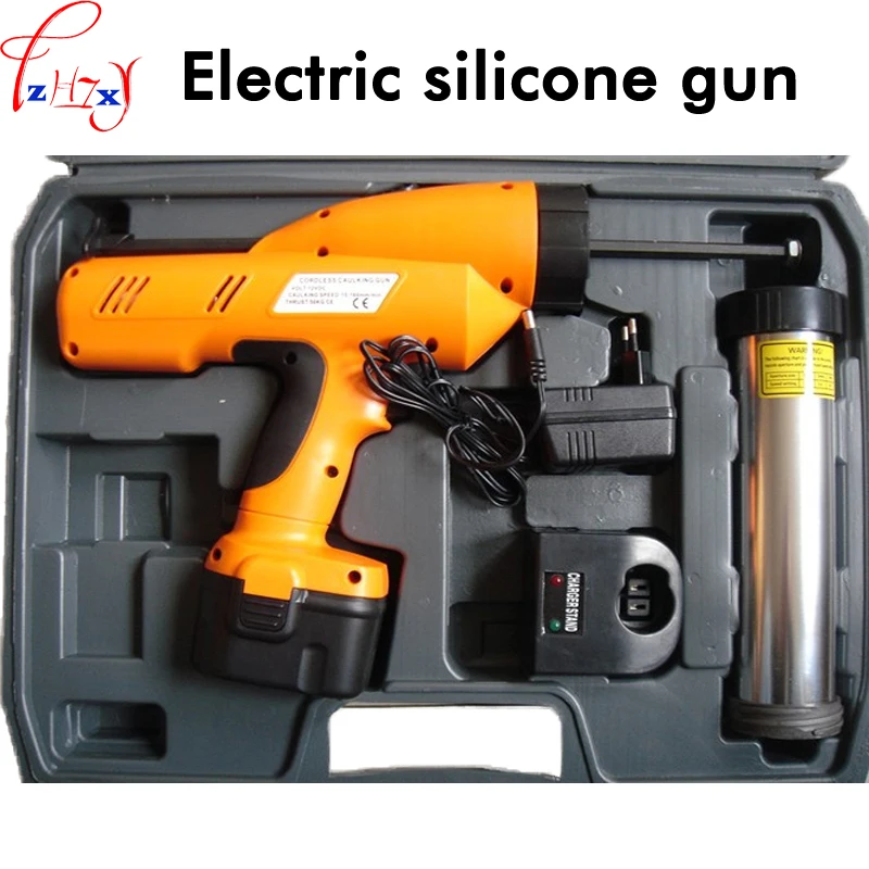 Hand held electric silicone gun 300ml rechargeable glass filled with