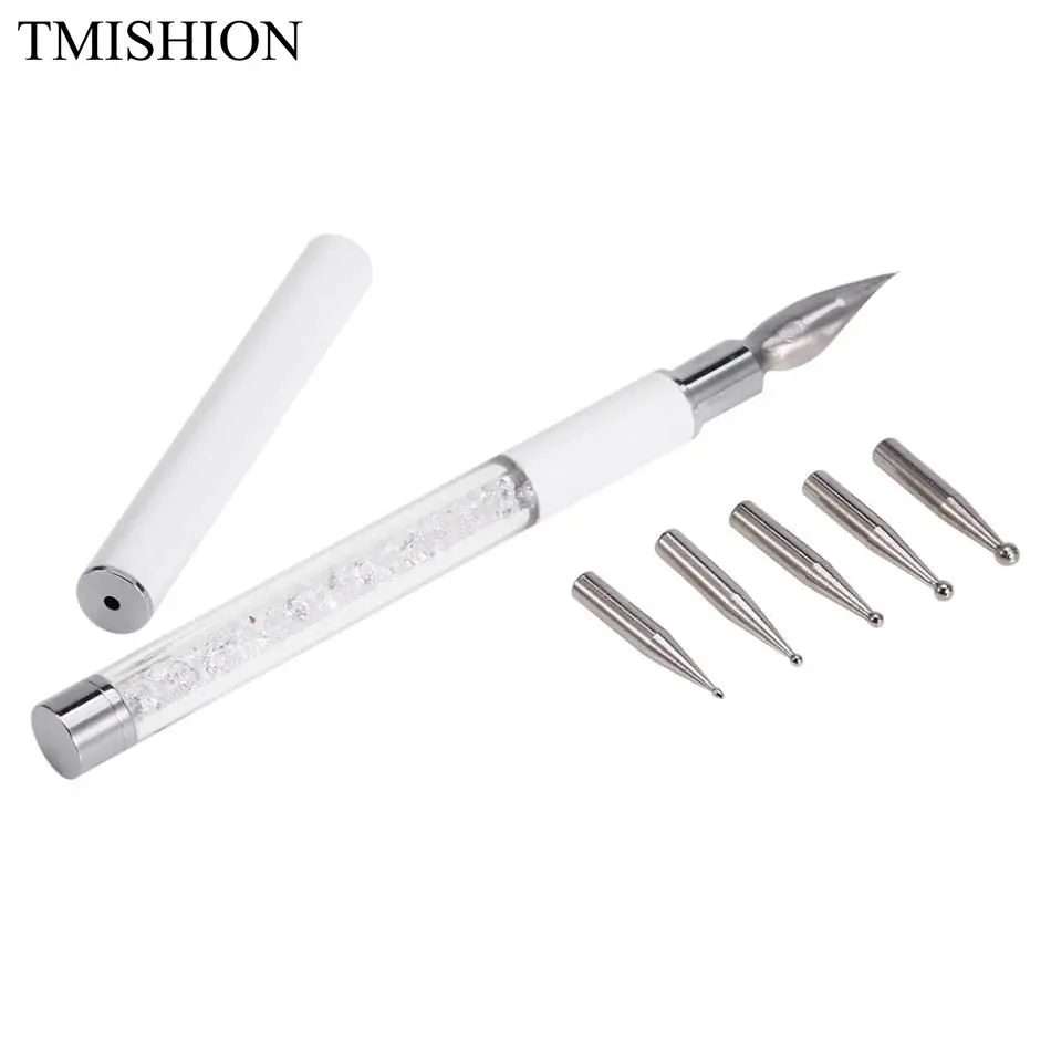 TMISHION Nail Art Dotting Painting Pen Crystal Rhinestone Water Color