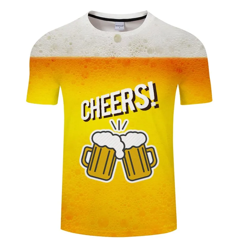 Желтая, черная футболка с пивом, мужская, женская, забавная, новинка, летняя 3d футболка, хип-хоп футболка, футболка, Camiseta Hombre, Азиатский размер S-6XL - Цвет: TXKH3041