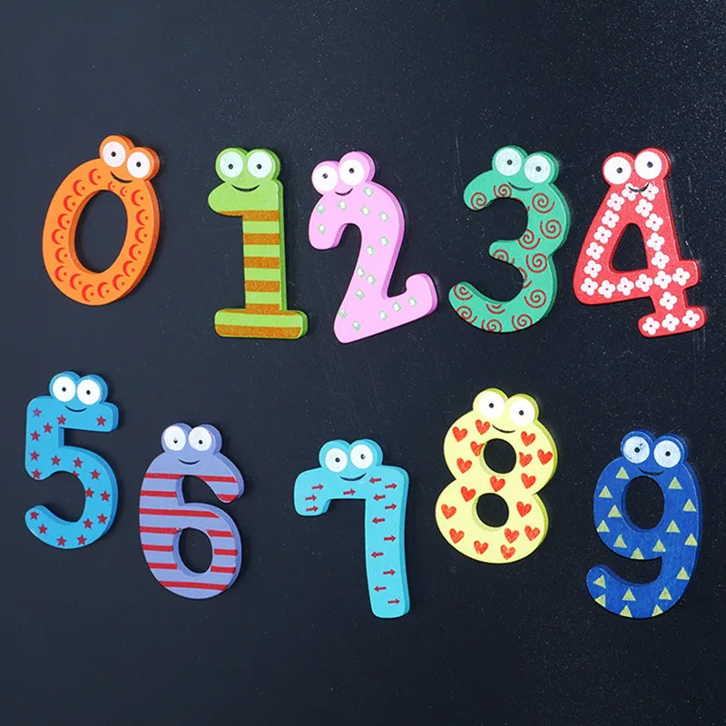 10 шт. красочные деревянные цифры 0-9 фигурки обучающие игрушки для детей художественное ремесло деревянные декоративные цифры наклейки свадебный Декор для дома