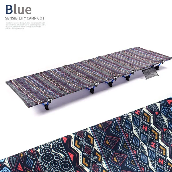 Сверхлегкий портативный складной 600D Оксфорд для одного человека Открытый походный коврик 7075 Алюминиевый сплав пляжная кровать для кемпинга красный синий цвета - Цвет: Blue