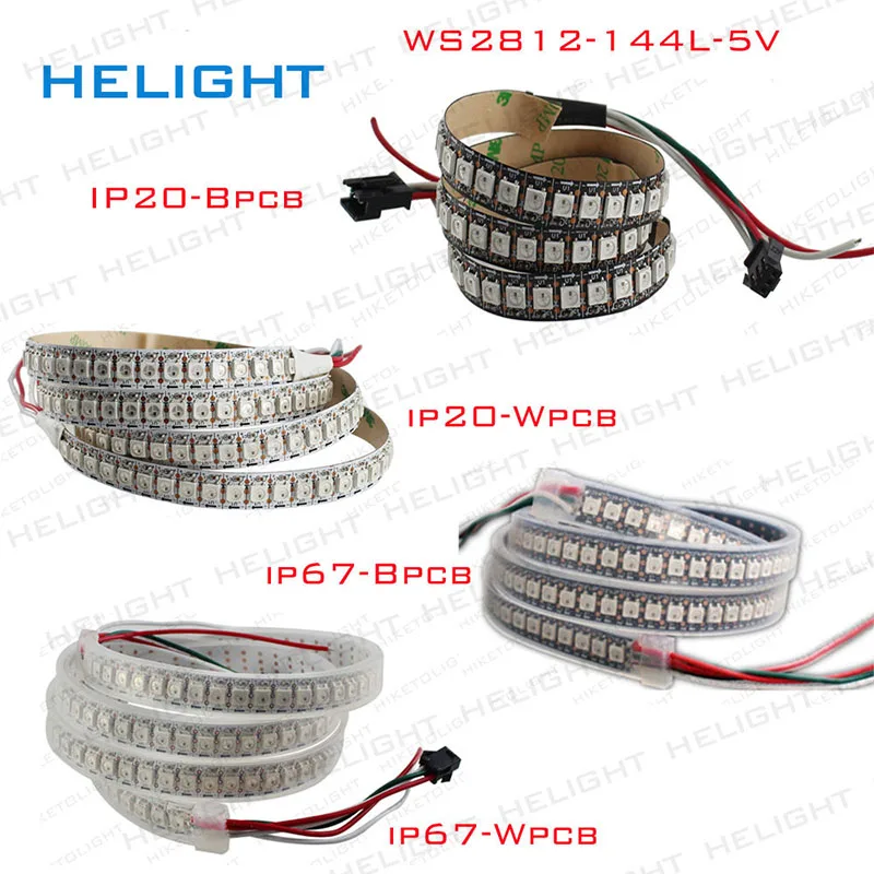 DC5V 1 м/5 м WS2812B 30/60/144 пикселей/светодиодов/м умная светодиодная Пиксельная полоса