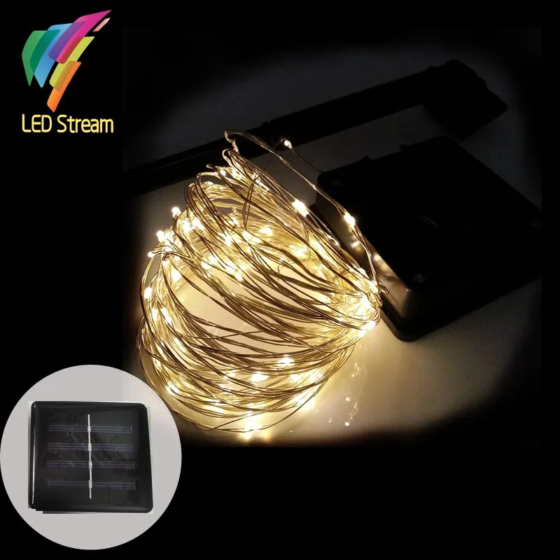 Outdoor Solar Power 100 LED 10M Copper Wire Light String Fairy Xmas Decor CHK