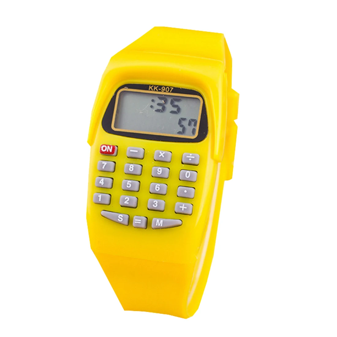 Цифровой калькулятор с светодиодный часы Функция Повседневное силиконовые спортивные для детей Multi Функция расчета - Цвет: Yellow