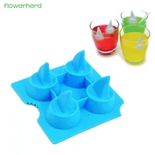 Высокое качество, крутой силиконовый кубик для заморозки, форма акулы, 3D форма, 4 чашки, форма для льда, лоток для льда, инструмент для приготовления мороженого, инструменты для приготовления пищи