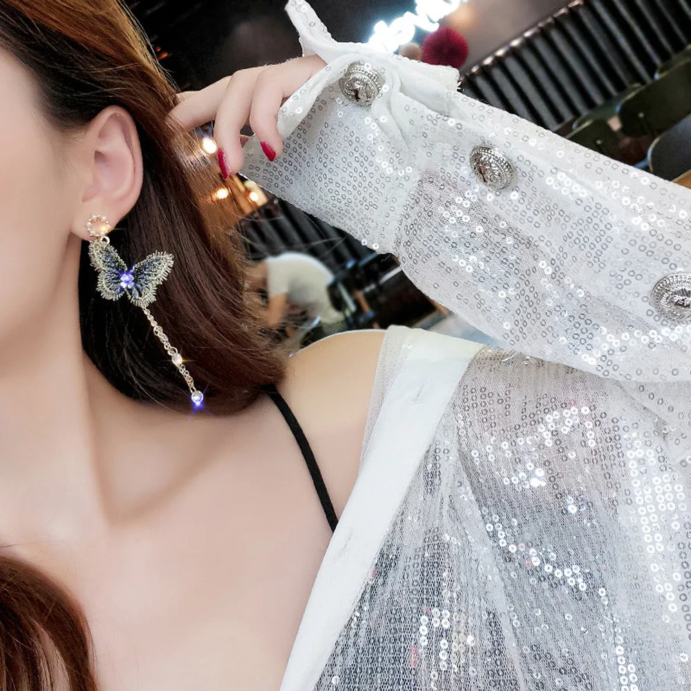 

Zerotime #H5 2019 fashion NEW 1 Pair Lady Women Thin Long Fairy Butterfly Earrings brinco Ohrring Wholesale Free Shipping