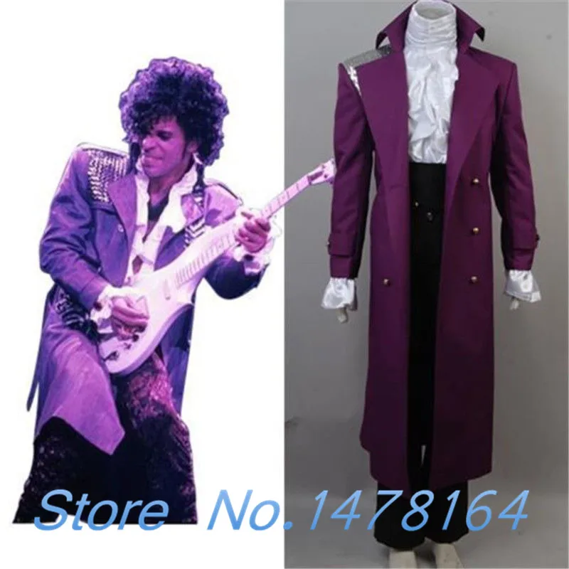 Prince Rogers Nelson Purple Rain Jacket Halloween Cosplay Costume Uniform Suit 