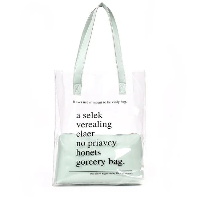 TOYOOSKY 2018 Luxury Brand Clear PVC Tote Bag Large Transparent Plastic