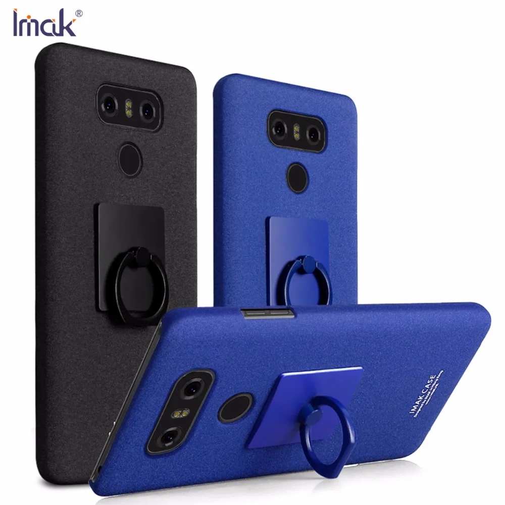 IMAK for LG G6 Case Cover Hard PC Plastic Matte Frosted Stand For Dual H870DS Protective Shield + Ring Holder |