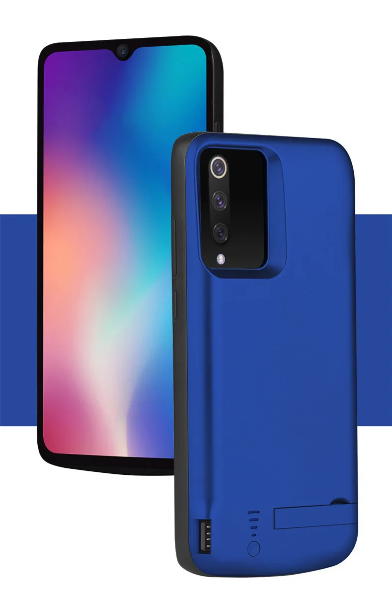 NTSPACE Расширенный аккумулятор зарядное устройство Чехлы для Xiaomi Mi 9 power bank чехол 5000 мАч портативный блок питания зарядное устройство чехол - Цвет: Синий