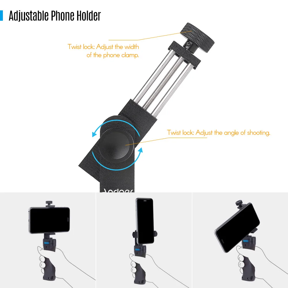 Двойной ручной фотографический кронштейн держатель Cag с зажимом для телефона крепление для холодного башмака для iPhone huawei samsung Xiaomi
