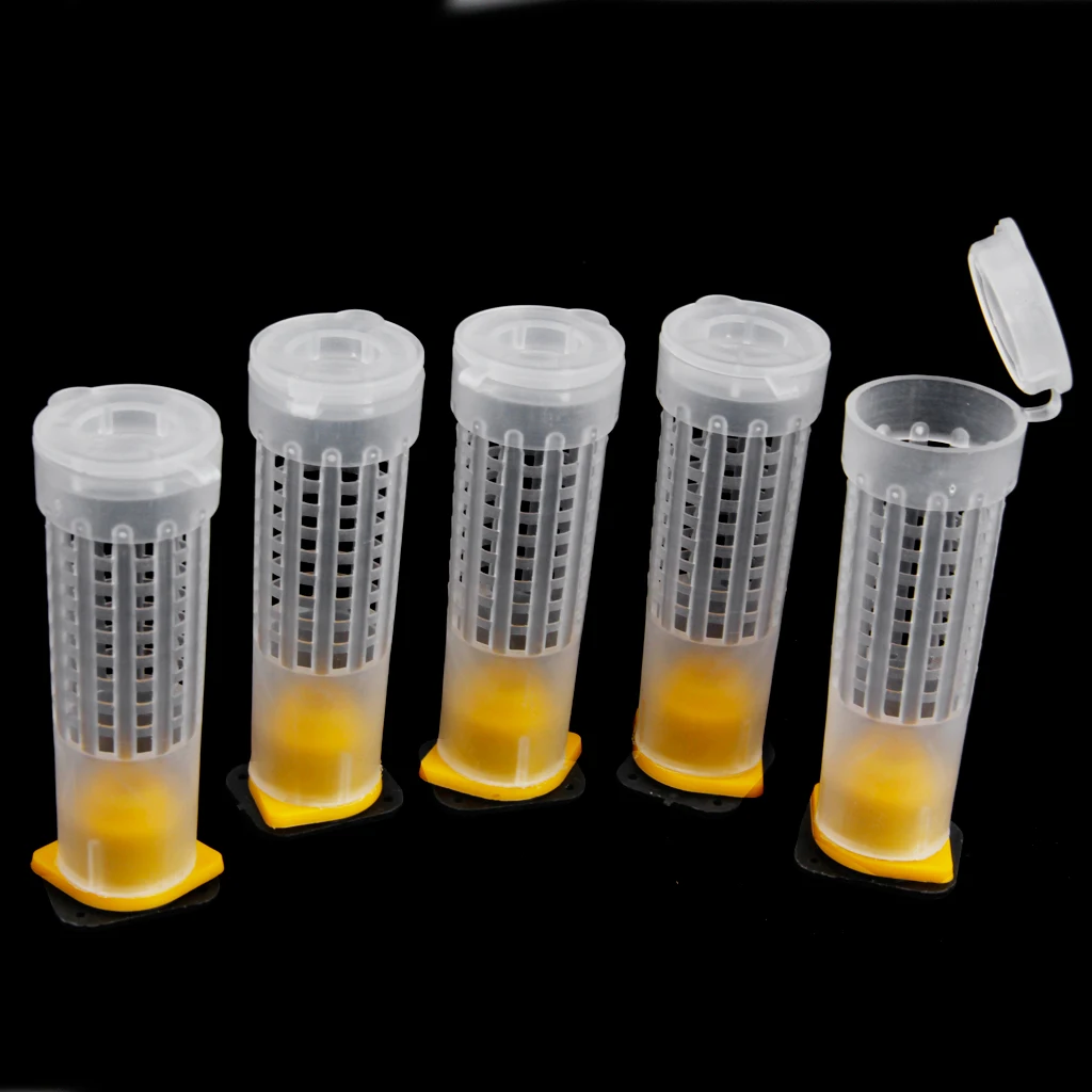 Beekeeping Equip Queen Bee Cage Cover Rearing Cup Holder Roller Cages Kit Bee Hair Roller Trap Beekeeping Tools Garden Supplies