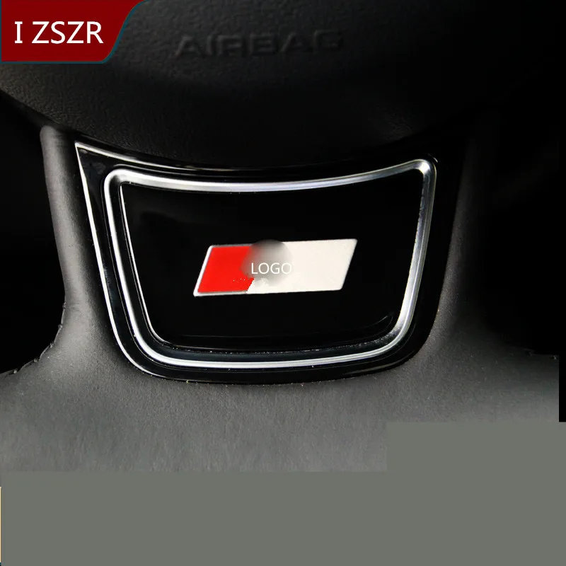 

Metal Double Color 3D Steering Wheel Decorated Sticker For Audi A4L /A6L/A3/A5/A7 Z2EA954