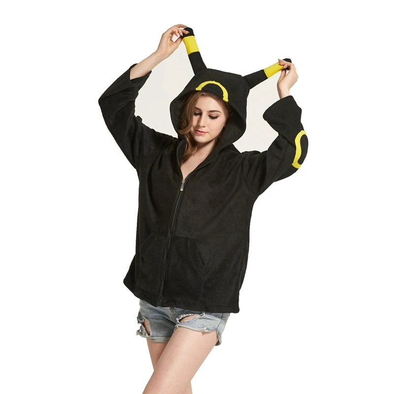 

Umbreon Women Men Hoodie Animal Cartoon Jacket Cosplay Tracksuits Zipper Gardigan Sweatshirts