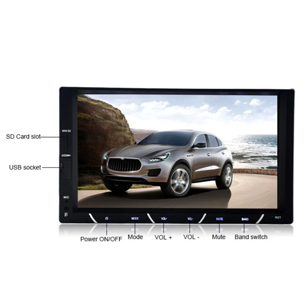 

7in TFT2 Din Car DVD Player Touch Display Universal built-in Bluetooth FM TransmitterMP3/4/5 Bluetooth 800*480 Reverse