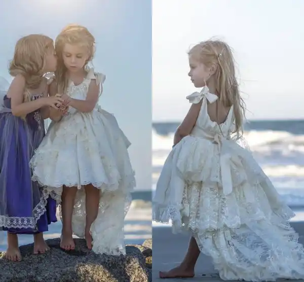 pastel pink flower girl dresses
