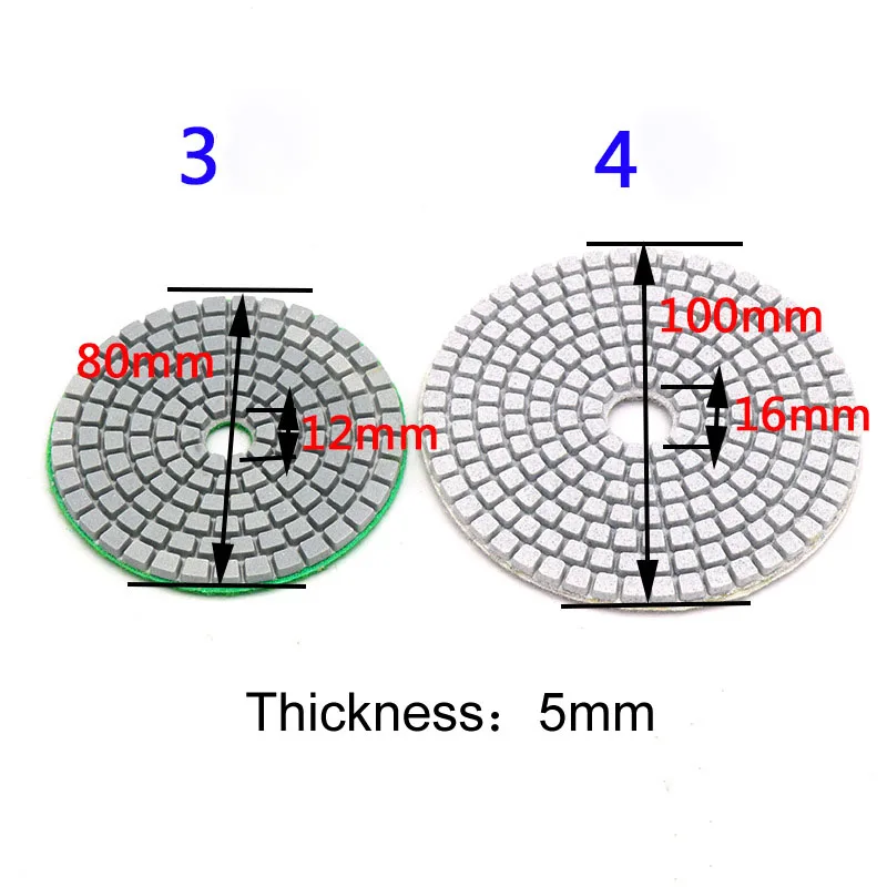 4 дюйма 100 мм алмазные влажные полировальные колодки Алмазные полировальные диски Гранит Мрамор Бетон Камень полировка шлифовальные диски