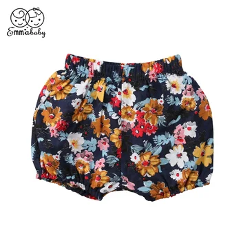 

2018 Baby Girl Lovely Floral Printed Short Pants Kid's Spring Bohemian Elastic Waist Summer Fashion shorts