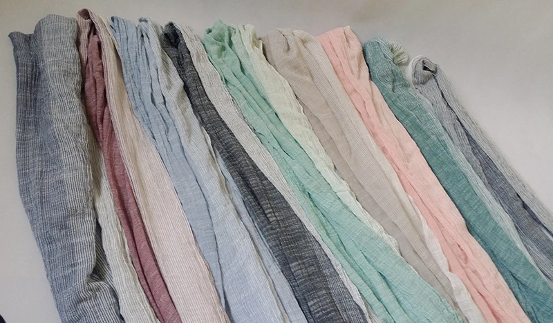 mens blanket scarf Unisex Men Women Ombre Shawl Spring Summer Cotton Blend Gradient Scarves Hijab Casual Male Scarves Crinkle Global Scarf YG367 mens linen scarf