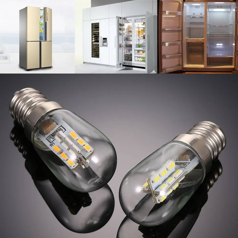 

2W E12 Base LED Bulb Mini Refrigerator Light AC110V/220V Fridge Lamp Bulb Fridge Freezer Home Lighting