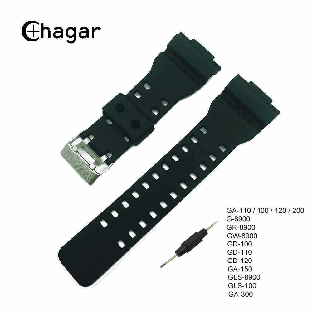 Strap For Casio GA-100 GA-300 GD-100 GA-200 GA-120 GA100B GA110 16mm LUG